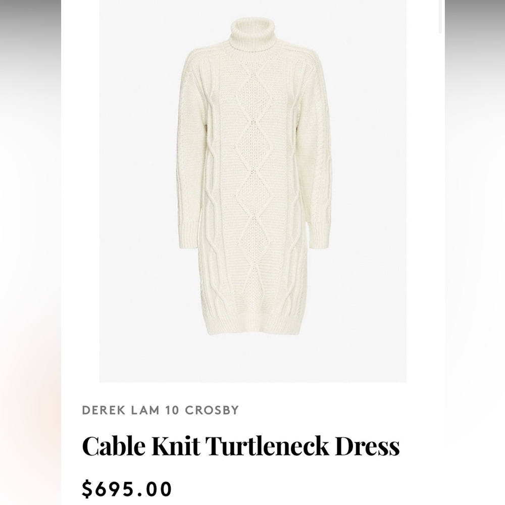 Derek Lam 10 Crosby Cable Knit Turtleneck Dress